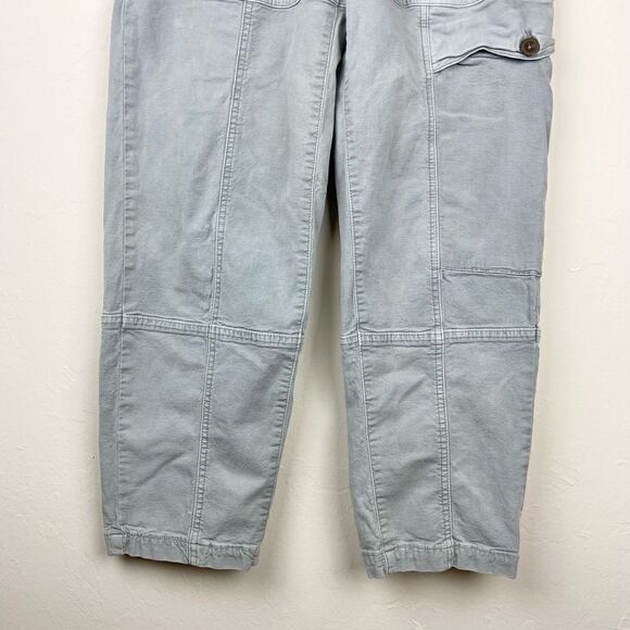 Anthropologie Cargo Straight Leg Crop Pant - Light Gray - Picture 4 of 7